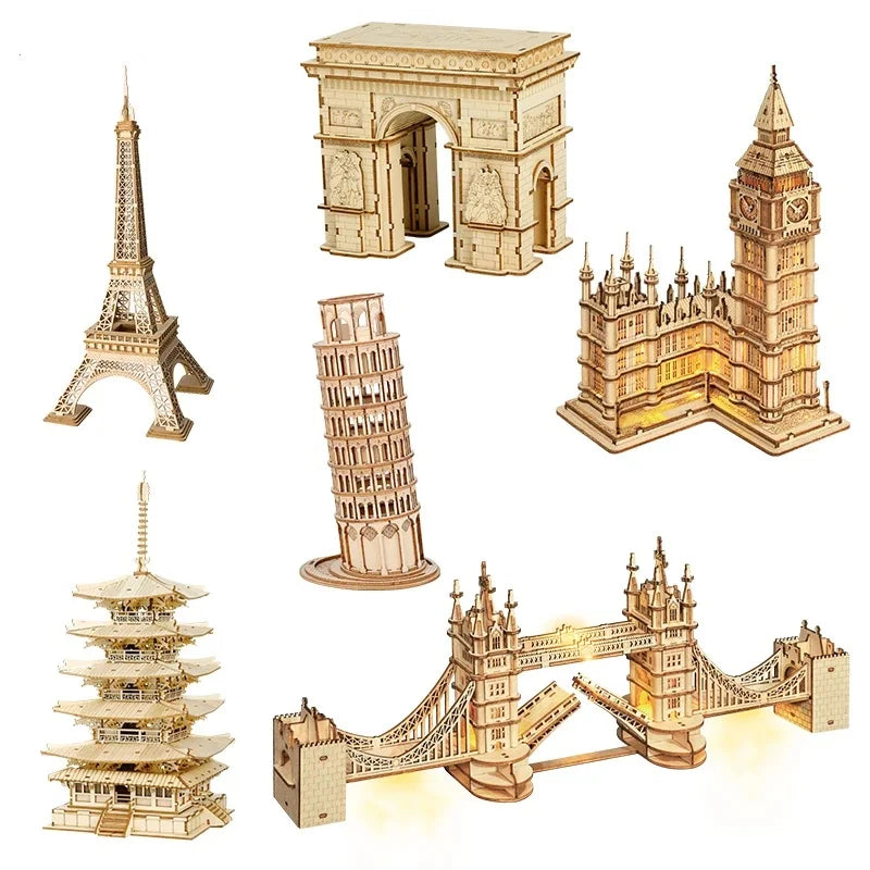 3D Wooden Puzzle Famous Landmarks of the world