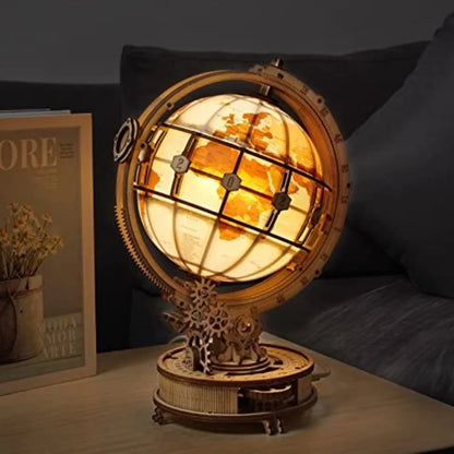 Luminous Wooden Globe Light Night 3D Puzzle